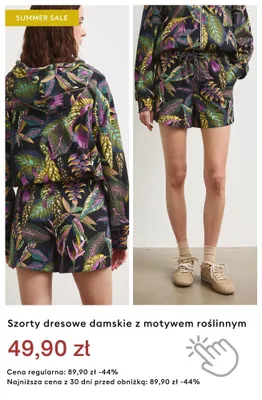 Szorty dresowe damskie z motywem roślinnym promocja w Medicine