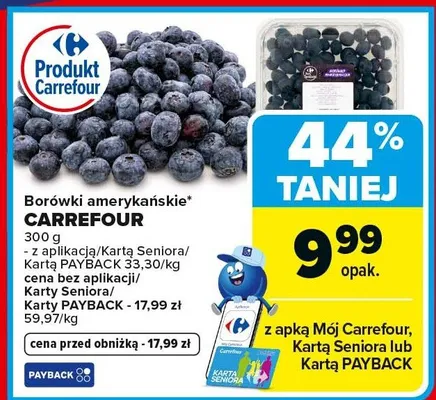 Borówki amerykańskie Carrefour promocja w Carrefour Market