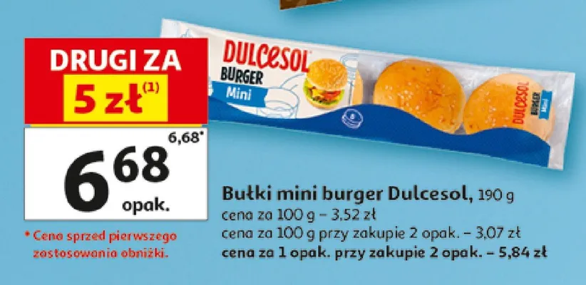 Bułki mini burger Dulcesol promocja w Auchan