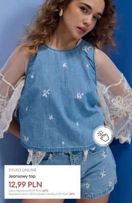 Jeansowy top promocja w Sinsay