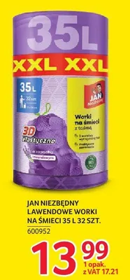 Worki Jan Niezbędny lawendowe na śmieci 35 L 32 szt. promocja w Selgros
