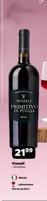 Wino czerwone Vionelli Primitivo promocja w Netto