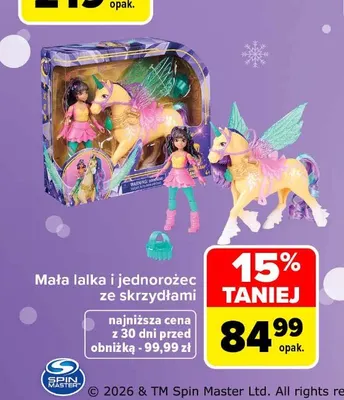 Mała lalka i jednorożec ze skrzydłami Unicorn Academy promocja w Carrefour
