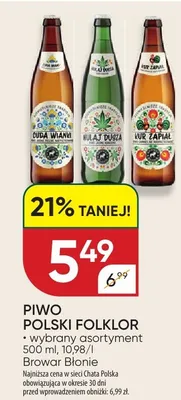 Piwo Polski Folklor Browar Błonie promocja w Chata Polska
