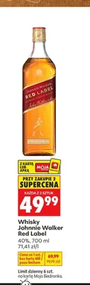 Whisky Johnnie Walker Red Label promocja w Biedronka