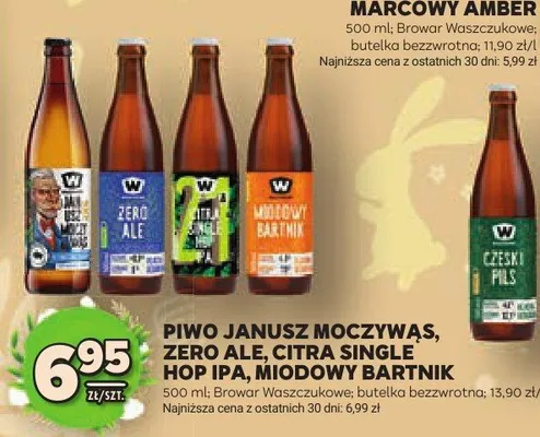 Piwo janusz moczywąs, zero ale, citra single hop IPA, młodowy amber promocja w Stokrotka