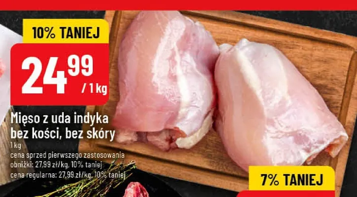 Mięso z uda indyka bez kości bez skóry promocja w POLOmarket