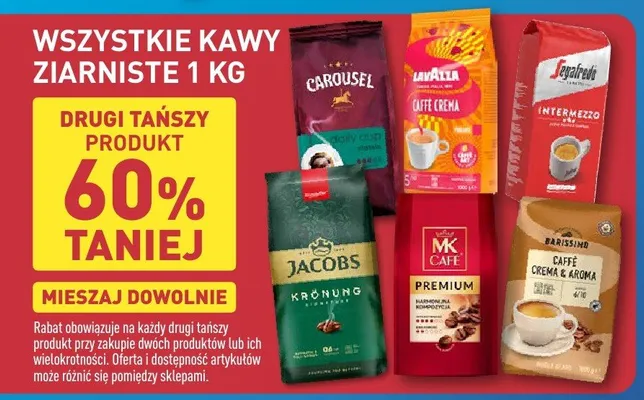 Wszystkie kawy ziarniste 1 kg promocja w Aldi