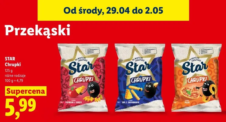 Chrupki Star pomidor z serem promocja w Lidl