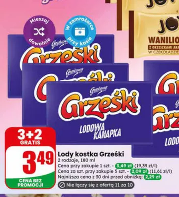 Lody kostka Goplana Grześki Lodowa Kanapka promocja w Dino