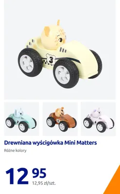 Drewniana wyścigówka Mini Matters promocja w Action