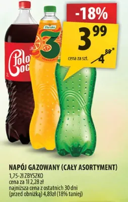 Napój gazowany (cały asortyment) promocja w Arhelan