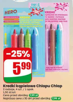 Kredki kąpielowe Chlapu Chlap Hero promocja w Dino