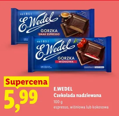 Czekolada nadziewana wiśniowa E.Wedel promocja w Lidl