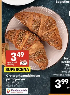 Croissant z nadzieniem pistacjowym Vandemoortele promocja w Delikatesy Centrum