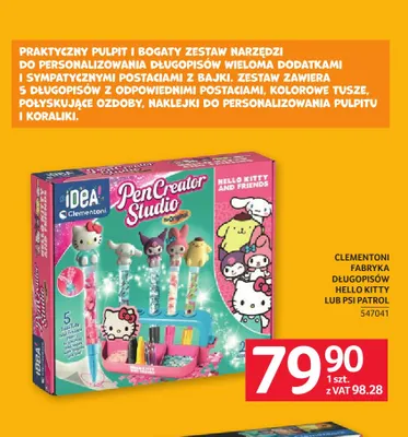Fabryka długopisów Clementoni Pen Creator Studio Hello Kitty promocja w Selgros