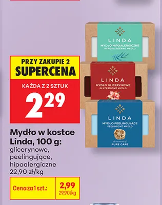Mydło w kostce Linda peelingujące promocja w Biedronka