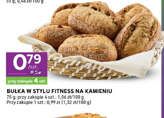 Bułka w stylu fitness na kamieniu promocja w Stokrotka