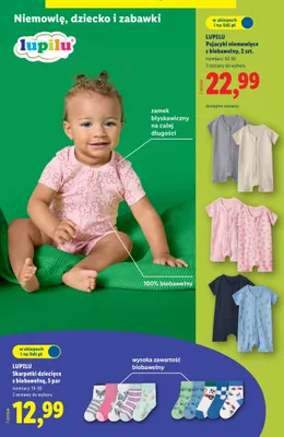 Pajacyki niemowlęce z biobawełny, 2 szt. promocja w Lidl