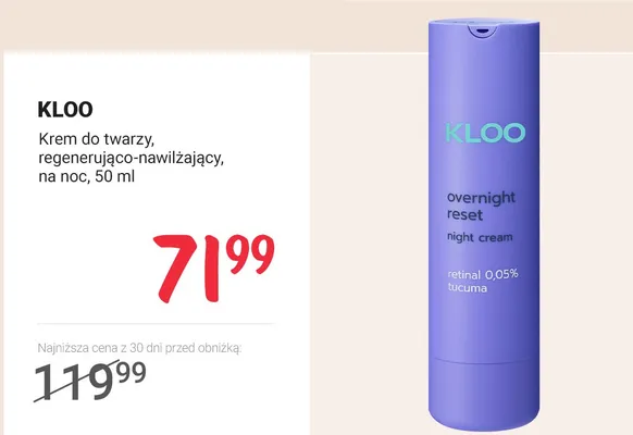 Krem do twarzy, regenerująco-nawilżający, na noc promocja w Rossmann