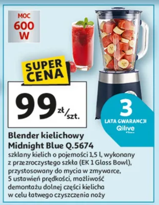 Blender kielichowy Midnight Blue Q.5674 promocja w Auchan
