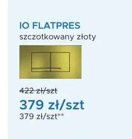 Przycisk spłukujący IO FLATPRES szczotkowany złoty promocja w Blu Salony Łazienek