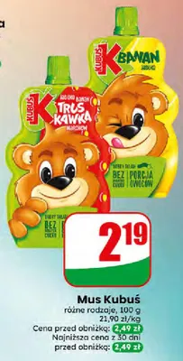 Mus Kubuś różne rodzaje promocja w Dino