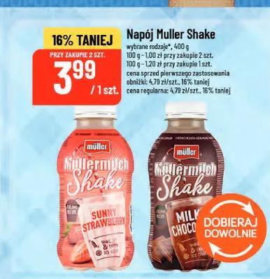 Napój mleczny Müller Müllermilch Shake Sunny Strawberry promocja w POLOmarket