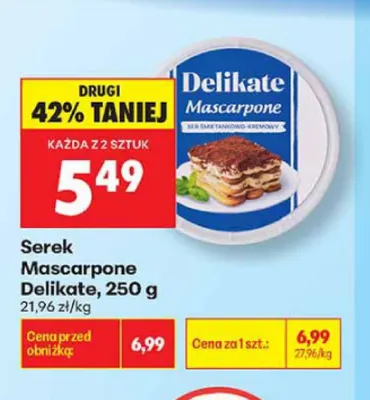 Serek Mascarpone Delikate promocja w Biedronka