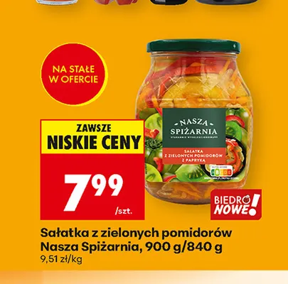 Sałatka z zielonych pomidorów Nasza Spiżarnia promocja w Biedronka