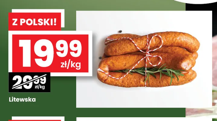 Kiełbasa litewska promocja w emma MARKET