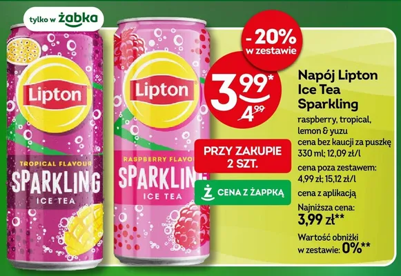 Napój Lipton Ice Tea Sparkling tropical promocja w Żabka