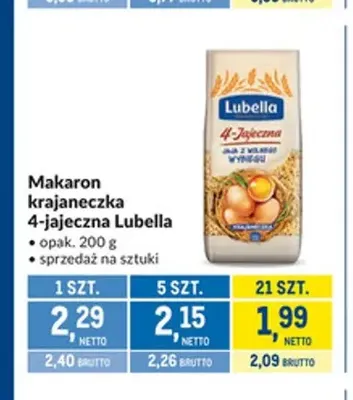 Makaron krajaneczka 4-jajeczna Lubella promocja w Makro