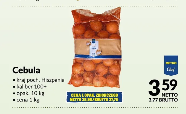 Cebula Hiszpania kaliber 100+ promocja w Makro