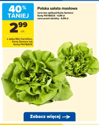 Sałata masłowa polska promocja w Carrefour