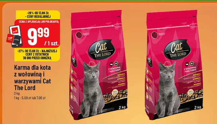 Karma dla kota z wołowiną i warzywami promocja w POLOmarket