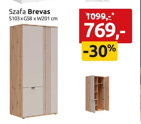 Szafa Brevas S103xG58xW201cm promocja w Black Red White