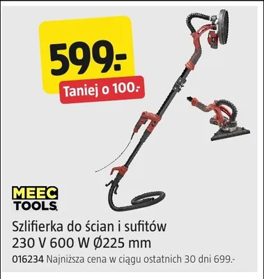 Szlifierka do ścian i sufitów Meec Tools 230V 600W Ø225mm 016234 promocja w Jula