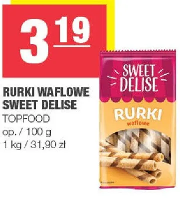 Rurki waflowe Sweet Delise Topfood promocja w SPAR
