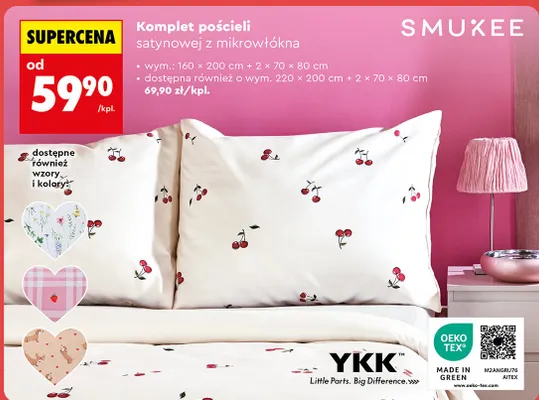 Komplet pościeli satynowej z mikrowłókna promocja w Biedronka