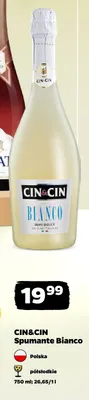 Wino musujące CIN&CIN Spumante Bianco półsłodkie polskie promocja w Netto