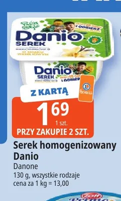 Serek homogenizowany o smaku waniliowym Danio Danone promocja w Leclerc