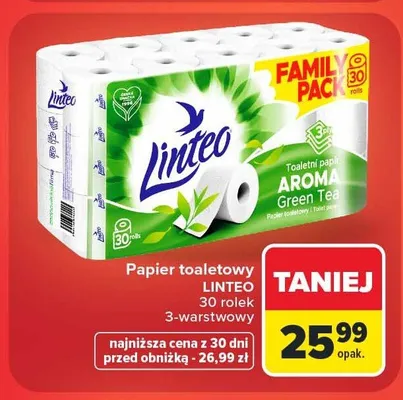 Papier toaletowy Linteo Aroma Green Tea 3-warstwowy promocja w Carrefour
