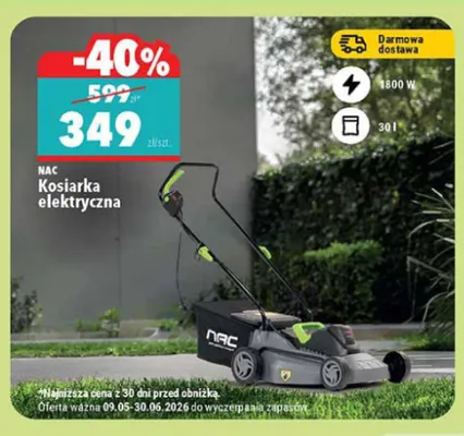 Kosiarka elektryczna NAC 1800W 30l promocja w Biedronka