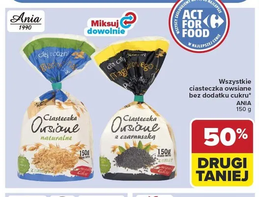 Ciasteczka owsiane z czarnuszką Ania promocja w Carrefour Market
