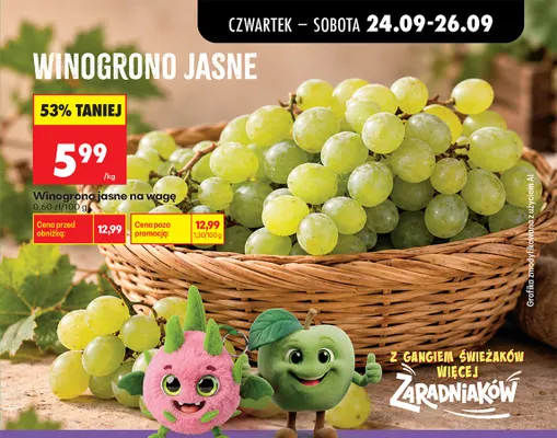 Winogrona jasne promocja w Biedronka