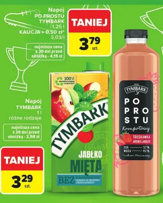 Napój Po Prostu Kompotowy truskawka aronia jabłko Tymbark promocja w Carrefour
