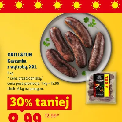 Kaszanka z wątrobą Grill&Fun XXL promocja w Lidl
