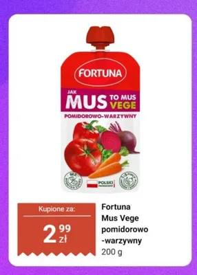 Mus Vege pomidorowo-warzywny Fortuna promocja w Dino