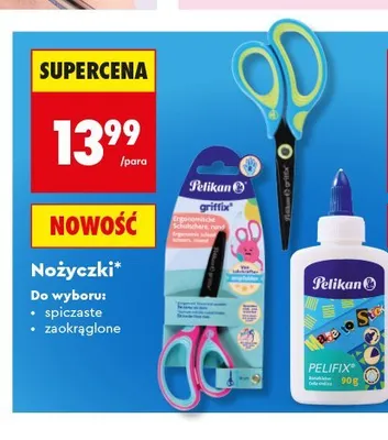 Nożyczki spiczaste Pelikan Griffix promocja w Biedronka